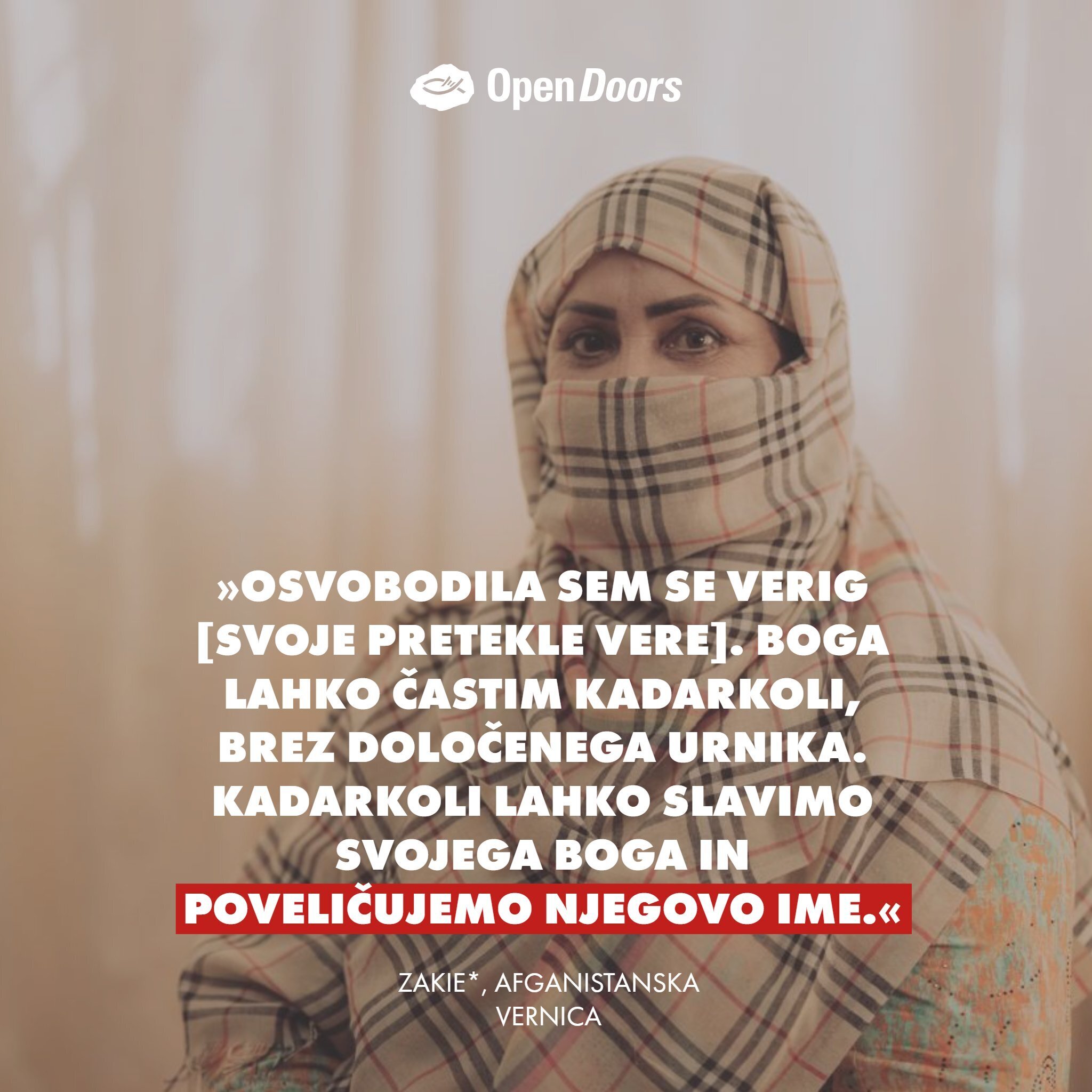 Afganistanska vernica Zakie deli veselje in svobodo hoje za Kristusom