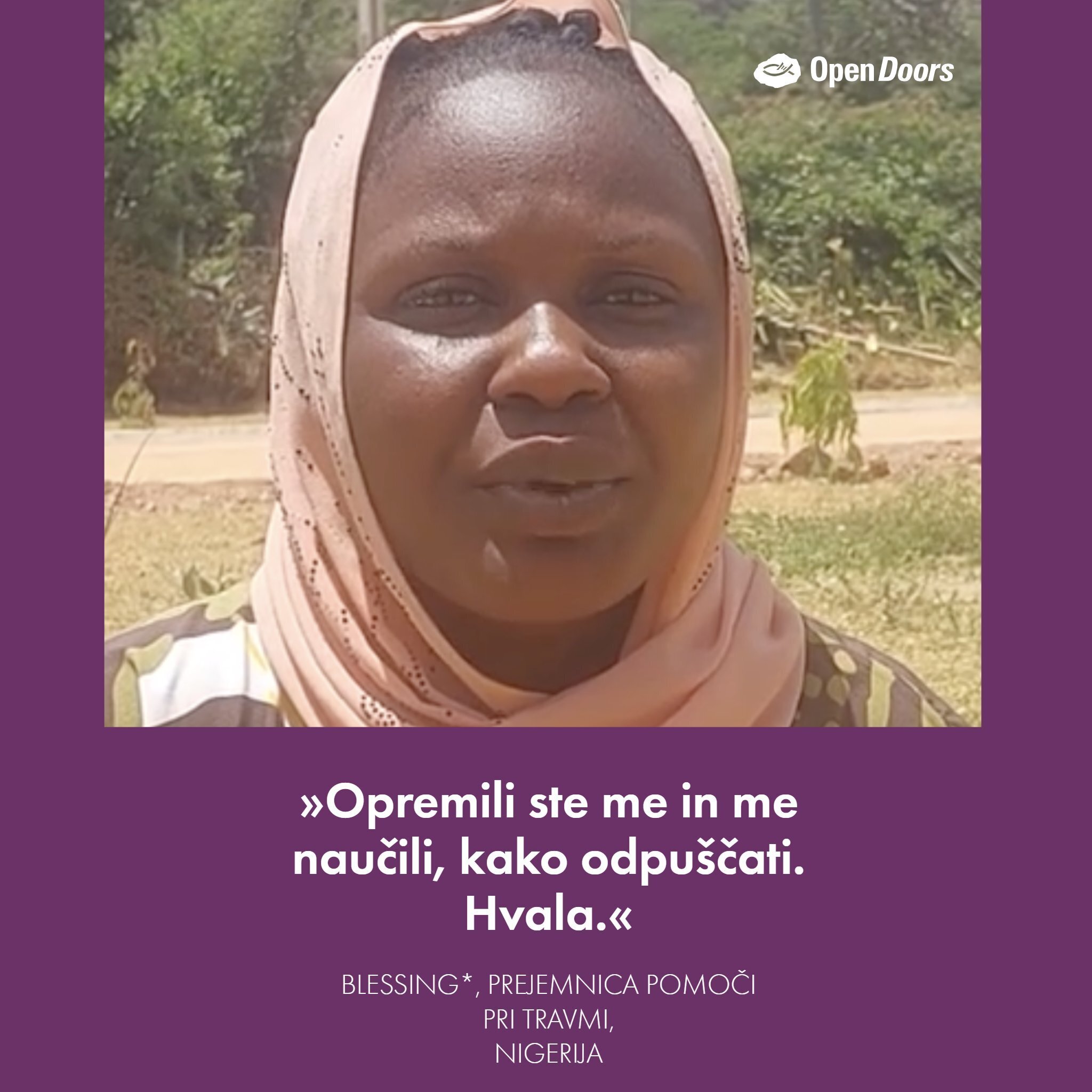 Blessing* je prejela pomoč pri travmi v centru Shalom organizacije Open Doors v Nigeriji