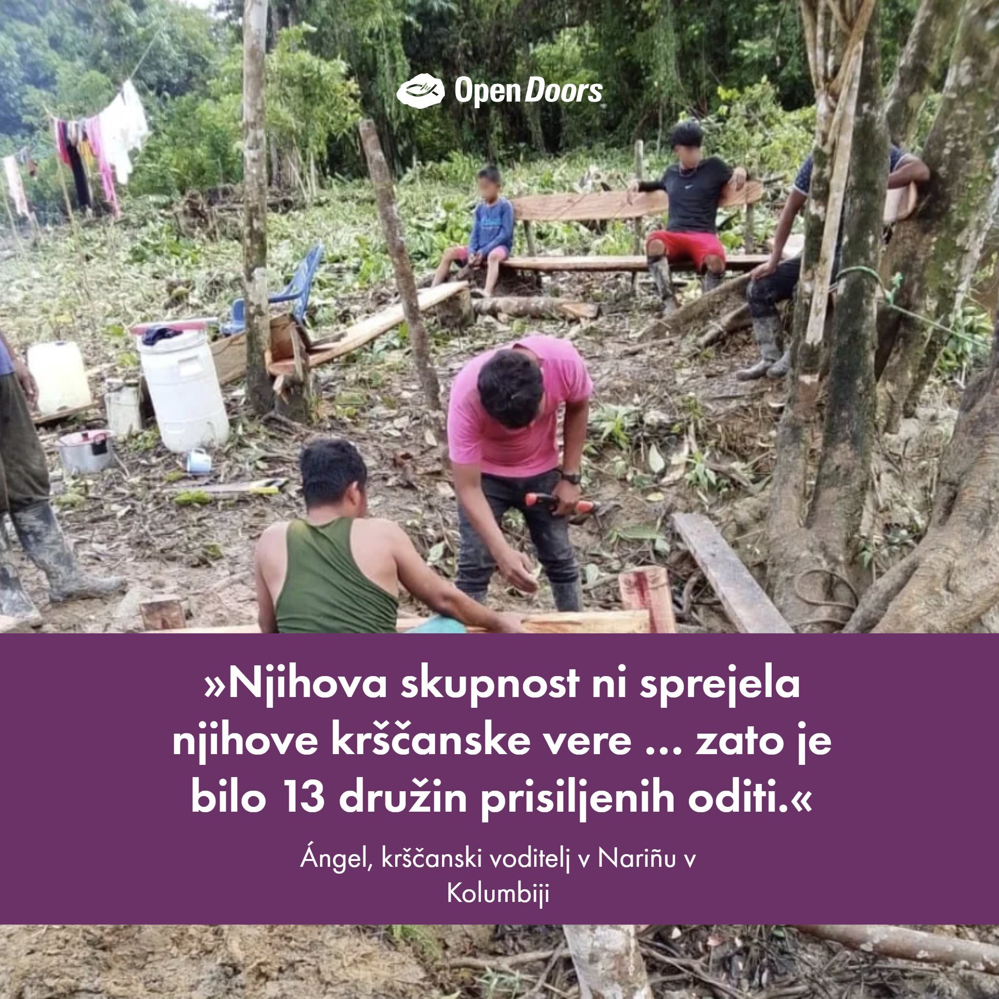 Molite za razseljene družine v Kolumbiji