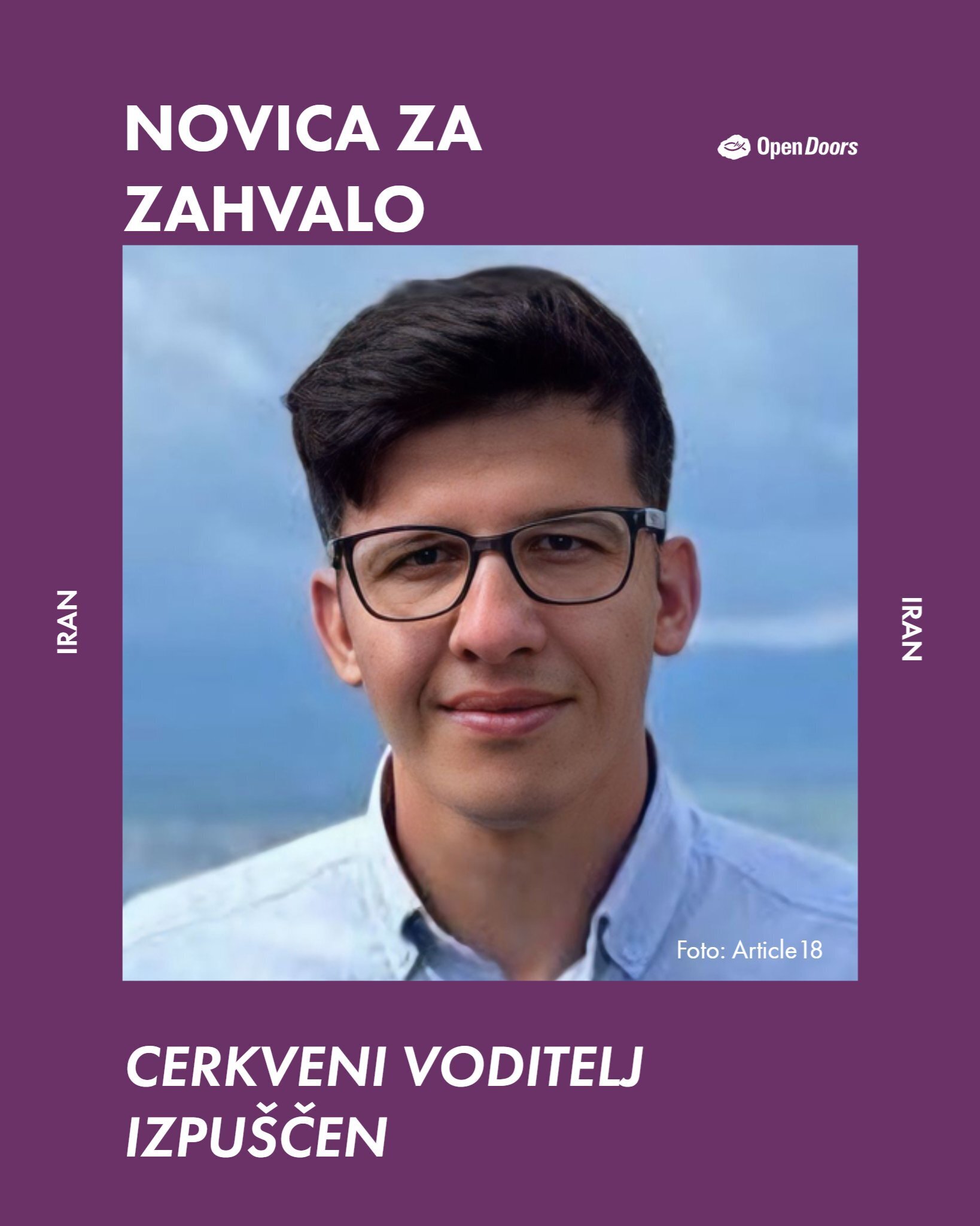Hvala Bogu! Amir-Ali je bil pred kratkim izpuščen iz zapora Evin