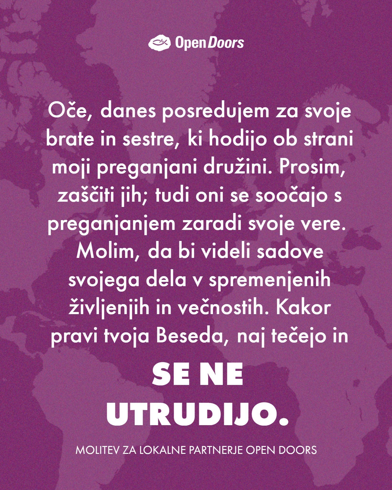 Molitev za lokalne partnerje OD