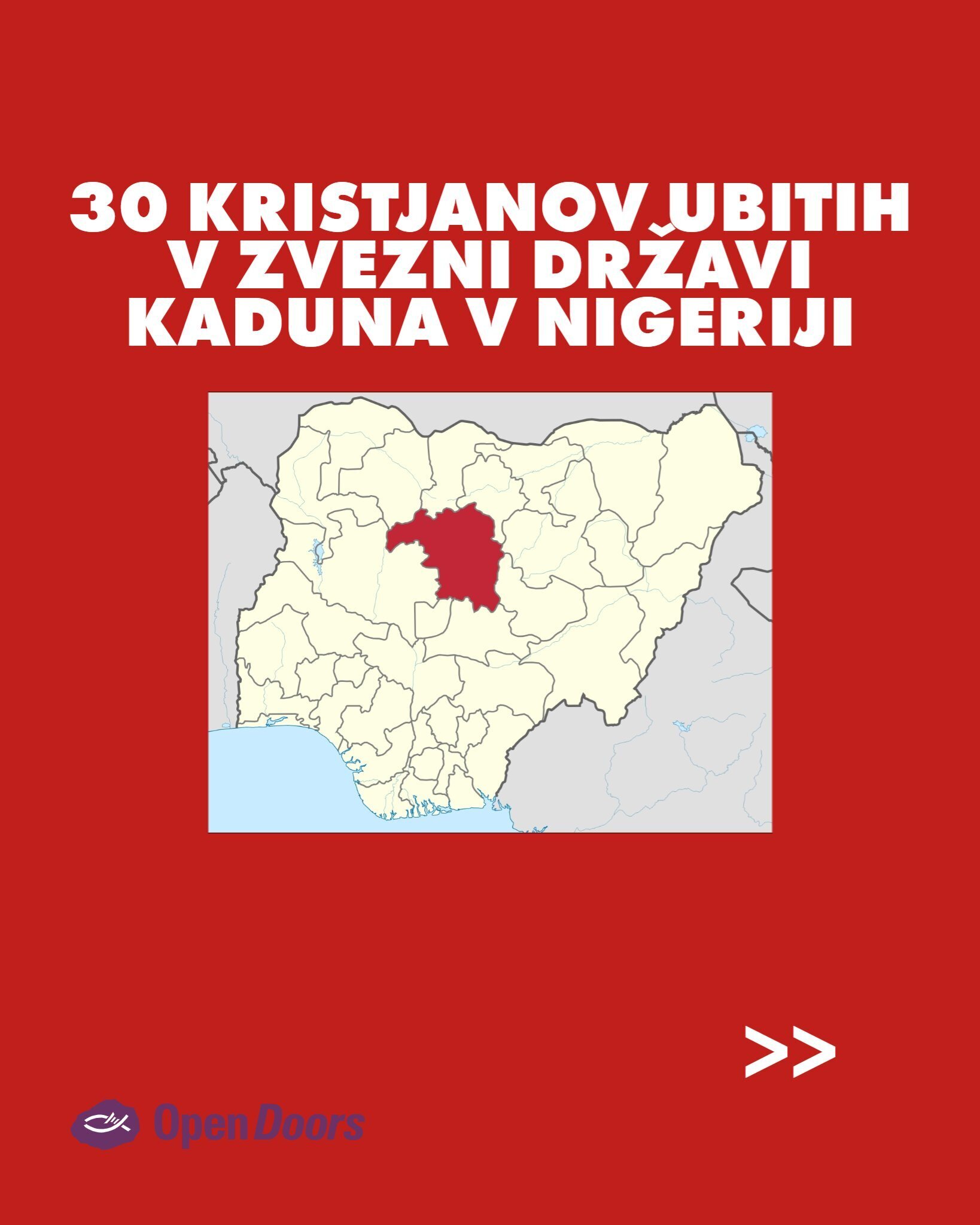 30 kristjanov ubitih v zvezni državi Kaduna v Nigeriji