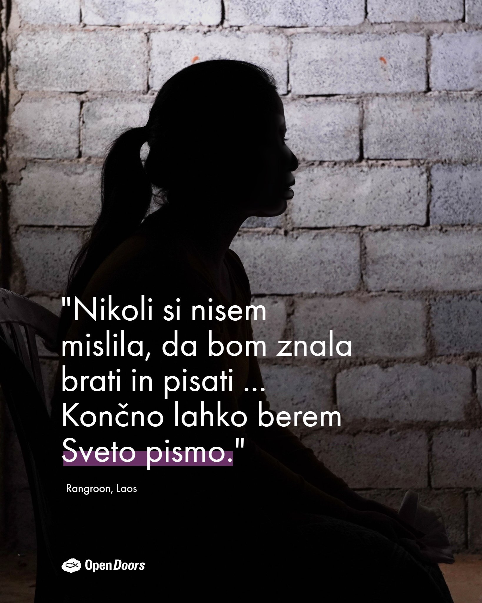 Rangroon se je v Laosu naučila brati